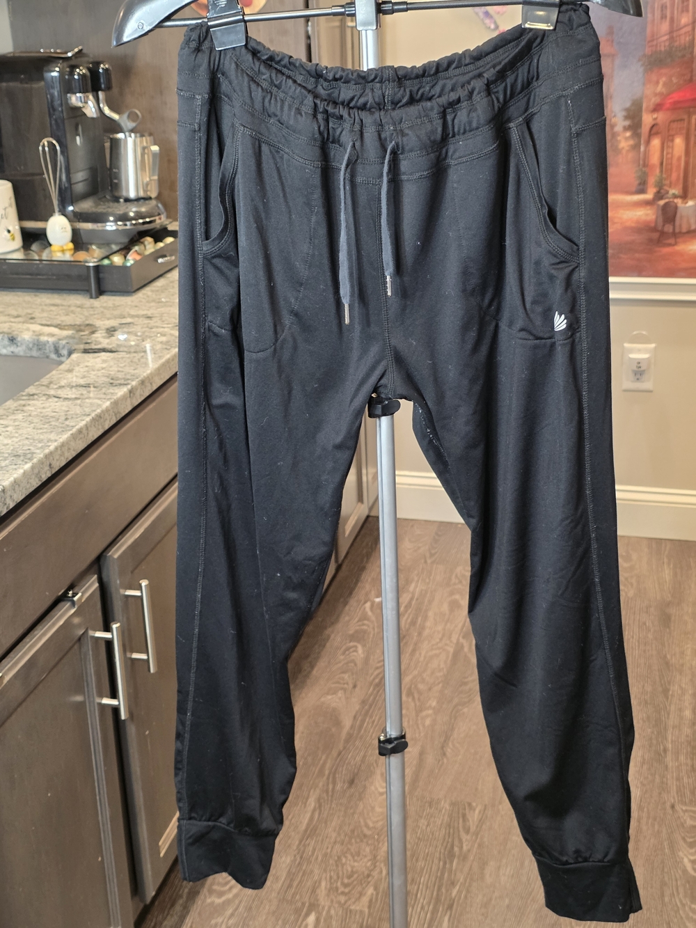 Women's Black Jogger Track Pants with Drawstring Waist